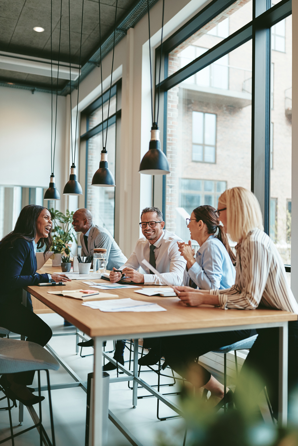 Group of People Collaborting in the Workplace 