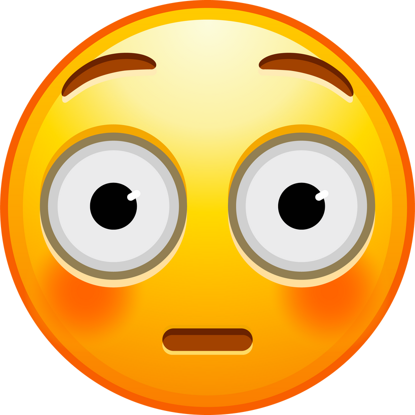 Top quality emoticon. Flushed emoji looks away. Embarrassed emoticon. Yellow face emoji. Popular element.